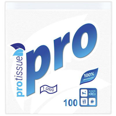 Салфетки бумажные 1сл 100листов PROtissue Comfort/Комфорт белые (40шт)